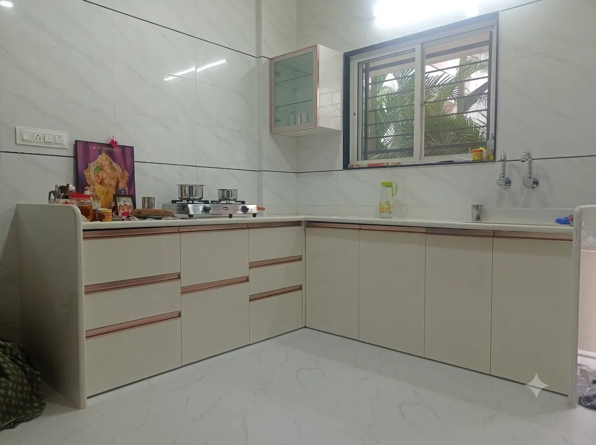 Happy family sharing a moment in a modern kitchen